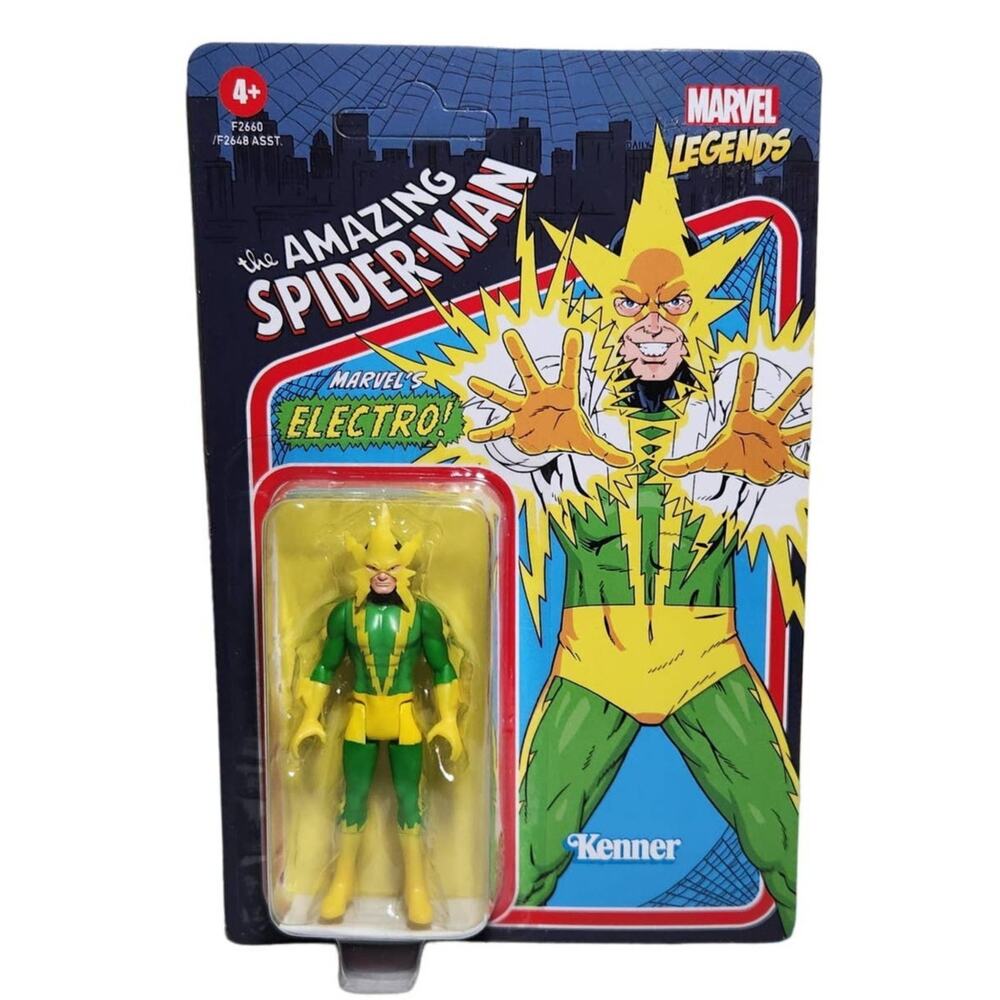 Marvel Legends Retro Electro The Amazing Spiderman 4" Action Figure New Sealed